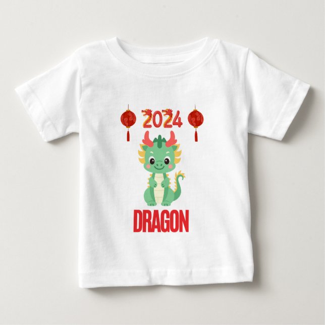 Camiseta De Bebé Dragón verde 2024 (Anverso)