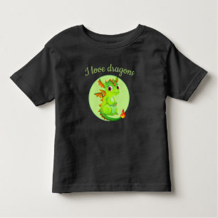 Camiseta De Bebé Dragón verde-camiseta del niño pequeño