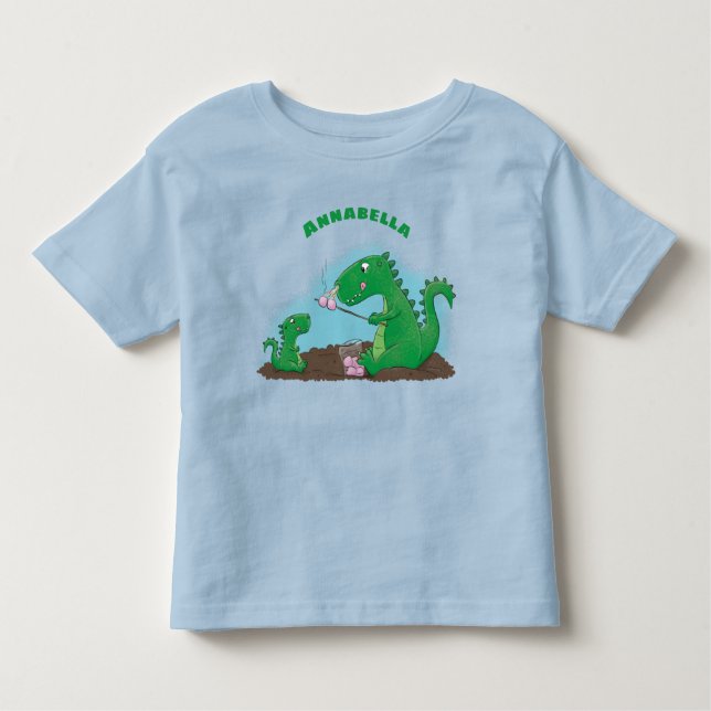 Camiseta De Bebé dragones cortos asando malvaviscos personalizado (Anverso)