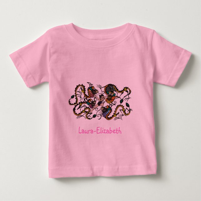 Camiseta De Bebé Dragones luchadores contra dragones (Anverso)
