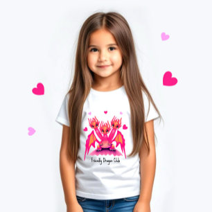 Camiseta De Bebé Dragones rosados