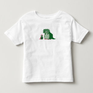 Camiseta De Bebé Dragones Verdes de Dibujos Animados Lindos