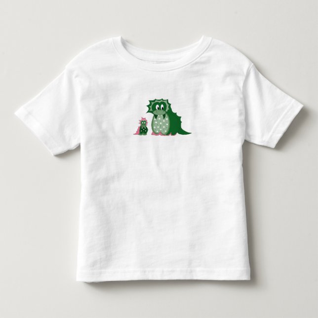 Camiseta De Bebé Dragones verdes de Personalizado lindo (Anverso)