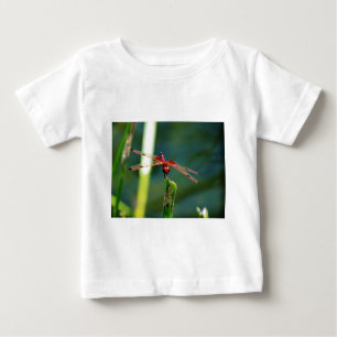Camiseta De Bebé Dragonfly Frontal Rojo y Negro