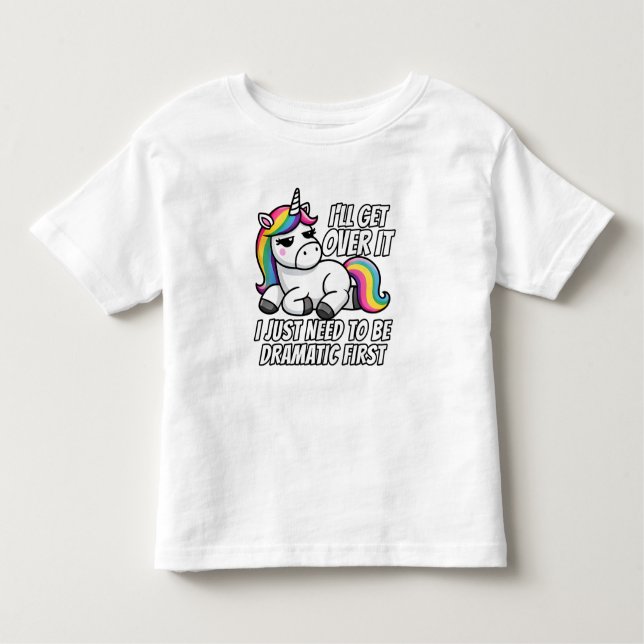 Camiseta De Bebé Dramático unicornio superando el estilo (Anverso)