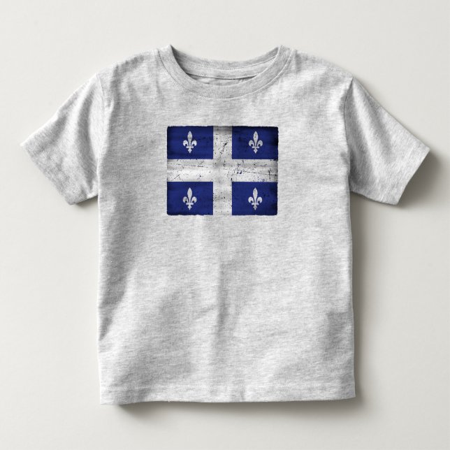Camiseta De Bebé Drapeau du Québec style grunge érodé (Anverso)