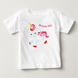 Camiseta De Bebé Dream Big Baby Girl PInk Unicorn