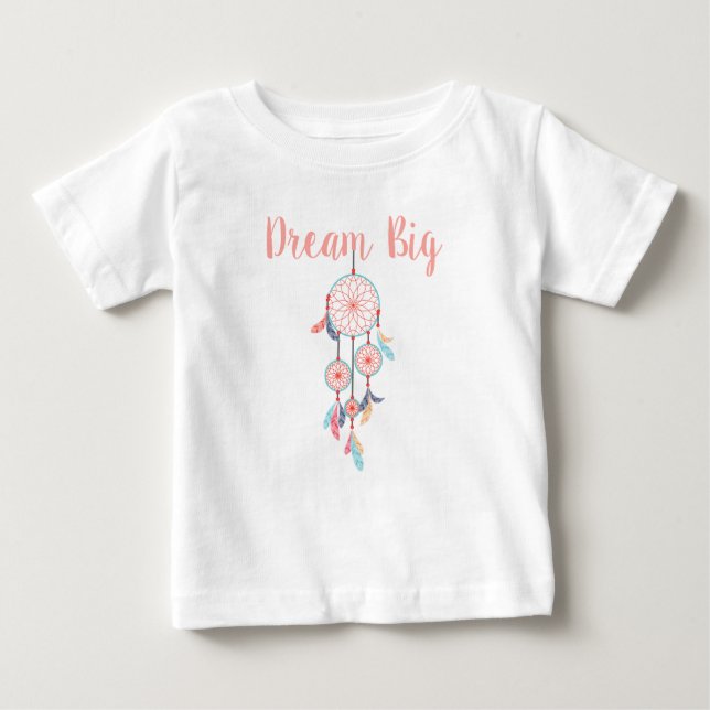 Camiseta De Bebé Dream Big Dreamcatcher Bohemian Dream Catcher (Anverso)