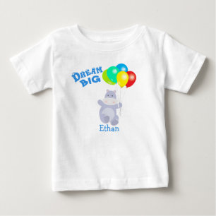 Camiseta De Bebé Dream Big Hippo Balloons Adventure