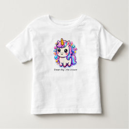Camiseta De Bebé Dream Big Little Unicorn – Kawaii Toddler Girl T-S