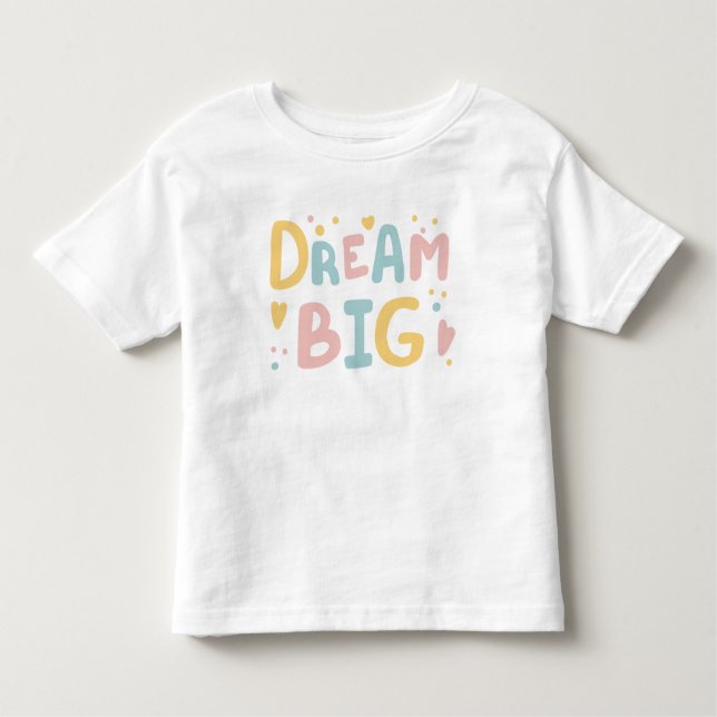 Camiseta De Bebé Dream Big Pastel Hearts (Anverso)