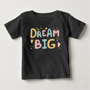 Camiseta De Bebé Dream Big Pastel Hearts