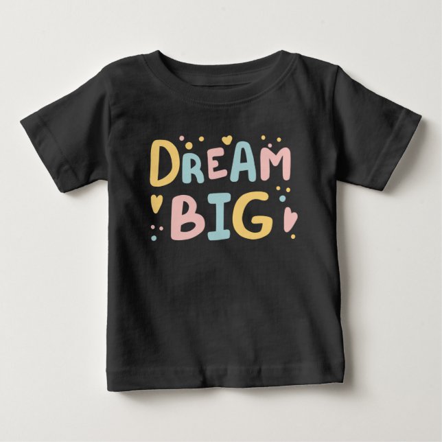 Camiseta De Bebé Dream Big Pastel Hearts (Anverso)