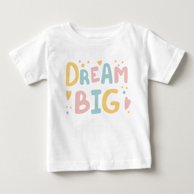 Camiseta De Bebé Dream Big Pastel Hearts (Anverso)