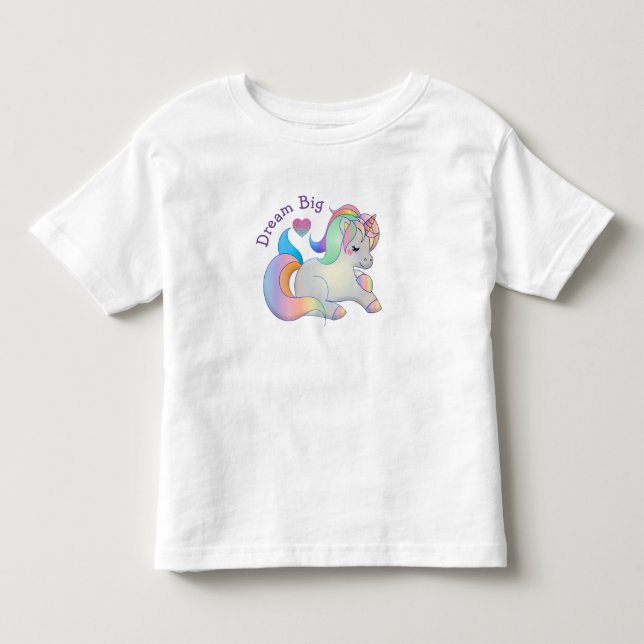 Camiseta De Bebé Dream Big Rainbow Unicorn (Anverso)