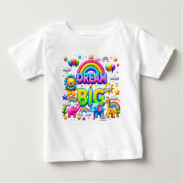 Camiseta De Bebé "Dream Big: Tee arcoiris real"