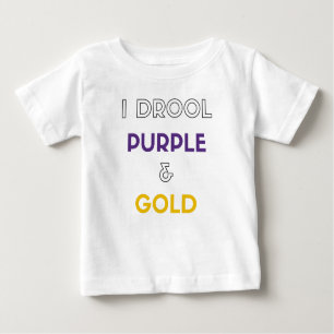 Camiseta De Bebé Drool púrpura y oro