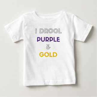 Camiseta De Bebé Drool púrpura y oro