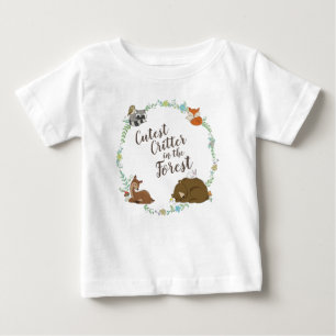 Camiseta De Bebé Ducha de Bebé de Animales del Bosque