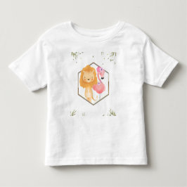 Camiseta De Bebé Ducha de Bebé Flamingo y León Acuarela Tropical