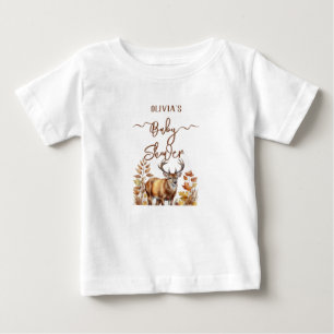 Camiseta De Bebé Ducha de Bebé Globo de Ciervo de Bosque de Otoño