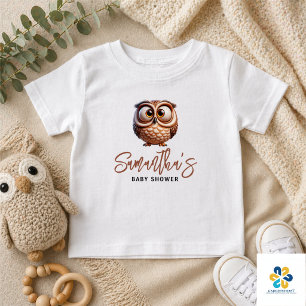 Camiseta De Bebé Ducha de Bebé Niño Búho Caricatura Linda