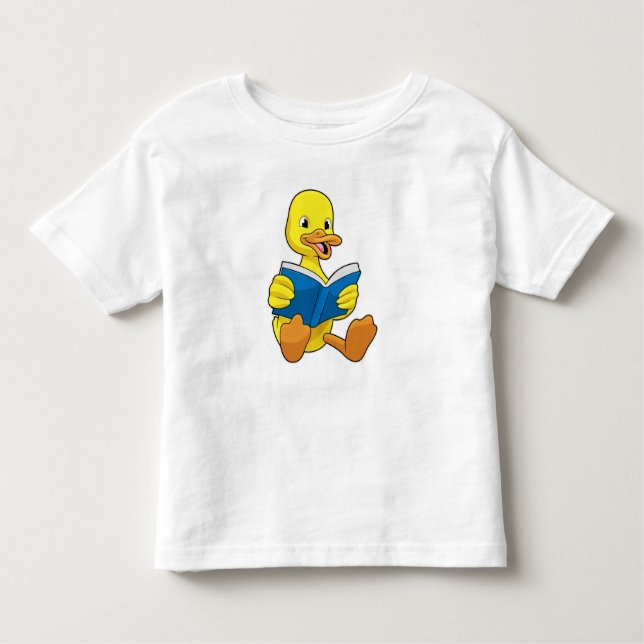 Camiseta De Bebé Duck at Reading with Book (Anverso)