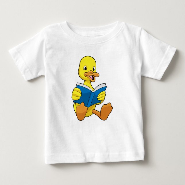 Camiseta De Bebé Duck at Reading with Book (Anverso)
