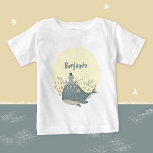 Camiseta De Bebé Dulce Baby Shower de Pulpo Ballena Náutico