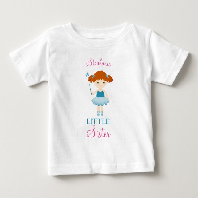 Camiseta De Bebé Dulce Ballerina Pequeña Hermana (Anverso)