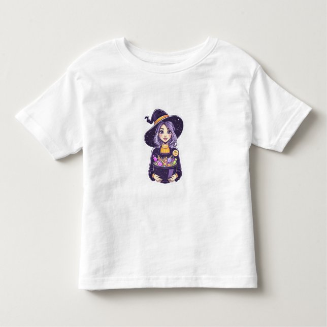 Camiseta De Bebé Dulce Bruja con el mágico Candy Bowl (Anverso)