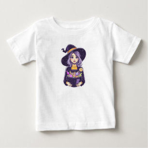 Camiseta De Bebé Dulce Bruja con el mágico Candy Bowl