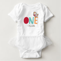 Dulce Caramelo Damask Chick Niña Cumpleaños 1