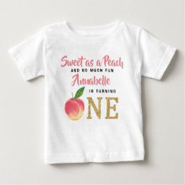 Camiseta De Bebé Dulce Chicas de Peach 1º cumpleaños