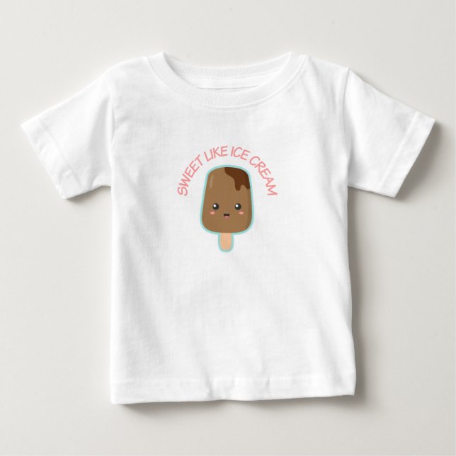 Camiseta De Bebé Dulce como camiseta linda del bebé del helado (Anverso)