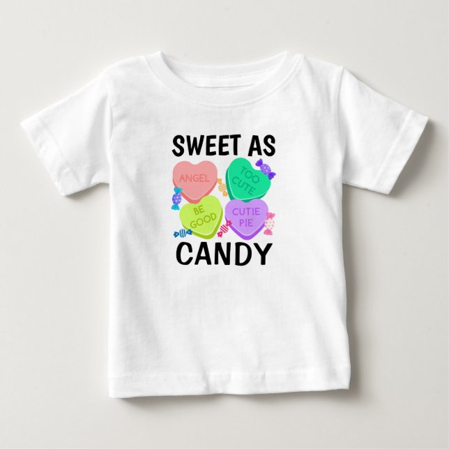 Camiseta De Bebé Dulce como Candy El día de San Valentín Baby T-Shi (Anverso)