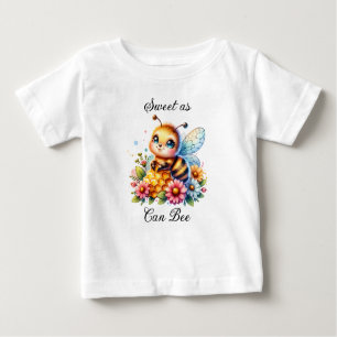 Camiseta De Bebé Dulce como puede ser   Abeja y flores de miel