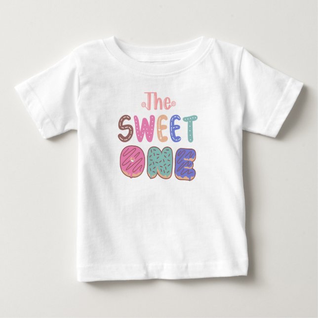Camiseta De Bebé Dulce Cumpleaños Uno Familia Pareja Piruleta Caram (Anverso)