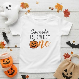 Camiseta De Bebé Dulce de calabaza personalizada Un primer cumpleañ