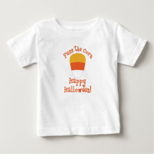Camiseta De Bebé Dulce de Halloween Pasa el Maíz de Caramelo