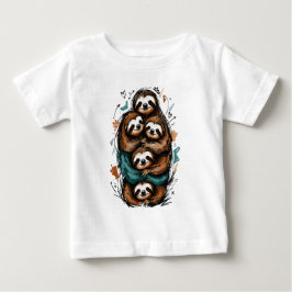 Camiseta De Bebé Dulce familia de perezosos apilados – Dibujo diver