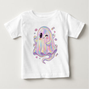 Camiseta De Bebé Dulce Fantasma de Halloween Arcoíris Pastel para N