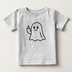 Camiseta De Bebé Dulce Fantasma Divertido Diseño de Arte de Línea d