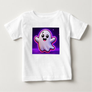 Camiseta De Bebé Dulce Fantasma Kawaii Estrellas Noche Mágica Púrpu
