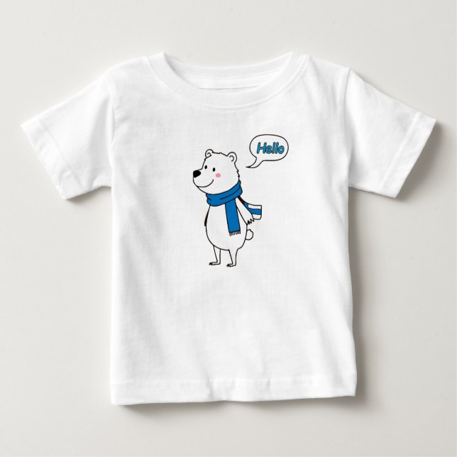 Camiseta De Bebé Dulce Fiesta de Baby Shower del Oso Polar con amor (Anverso)