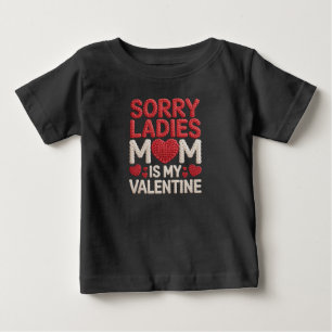 Camiseta De Bebé Dulce Hilo Falso Mamá Es Mi San Valentín Diseño Pa