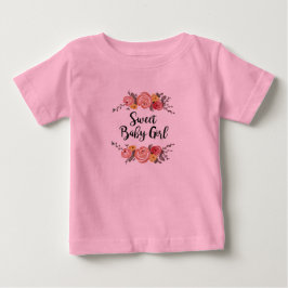 Camiseta De Bebé Dulce Niña Jardín Floral