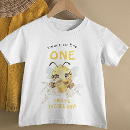 Camiseta De Bebé Dulce para Abeja UNO 1er Cumpleaños