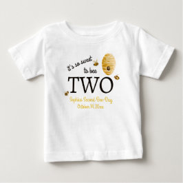 Camiseta De Bebé Dulce Para Ser Dos Cumpleaños Abejas Colmena