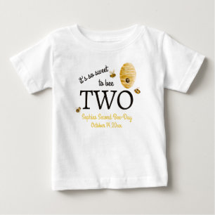 Camiseta De Bebé Dulce Para Ser Dos Cumpleaños Abejas Colmena